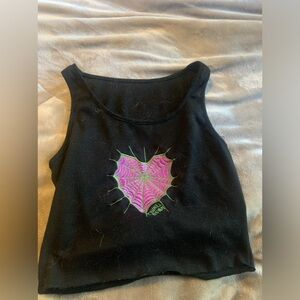 Black sleeveless top